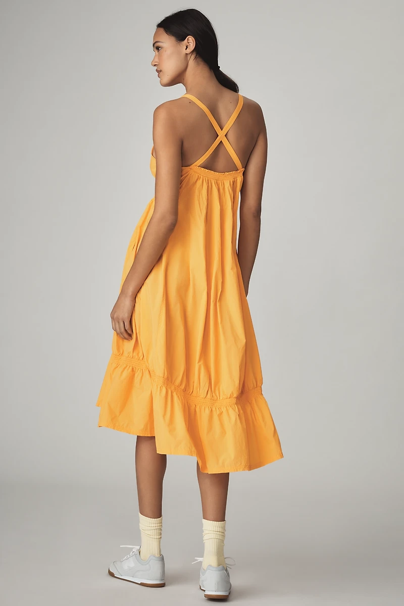 Daily Practice Tiered High-Low Midi Dress