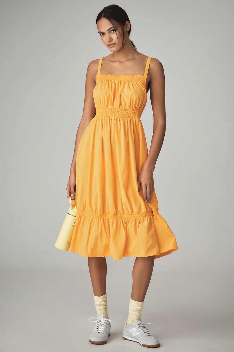 Daily Practice Tiered High-Low Midi Dress
