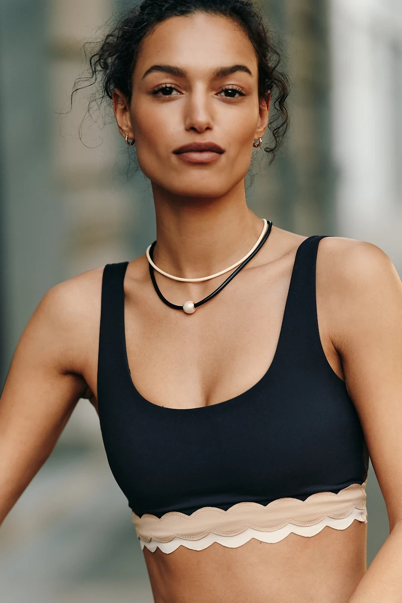 Beach Riot Marin Scalloped Crop Top