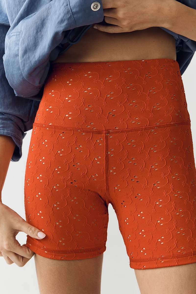 STRUT THIS Eyelet High-Rise Biker Shorts