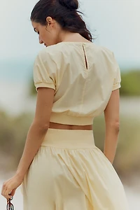 Stateside Pixie Cotton Poplin Crop Top