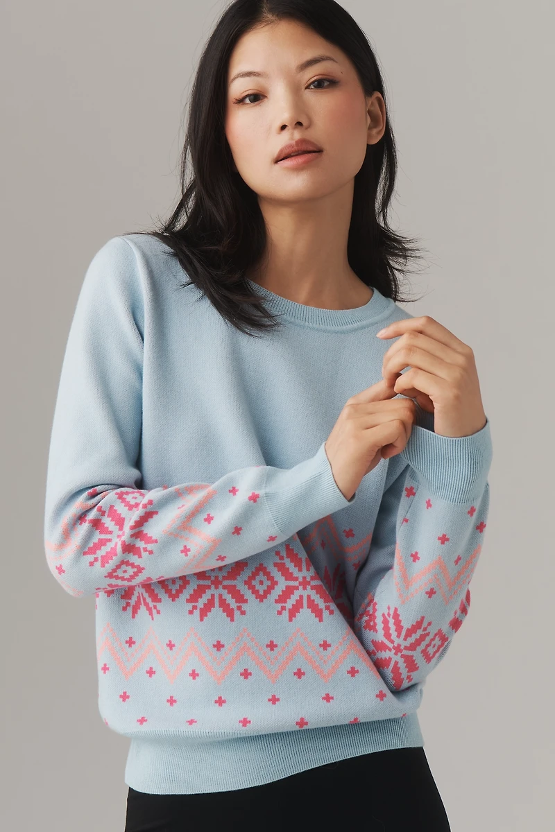 Beach Riot Jolene Snowflake Crewneck Sweater