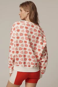 Beach Riot Devyn Long-Sleeve Cotton Heart Sweatshirt