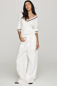 The Upside Josette Cable-Knit V-Neck Sweater