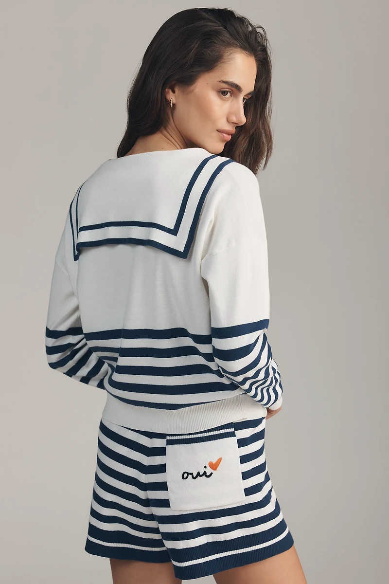 Sundry Lace-Up Long-Sleeve Pullover