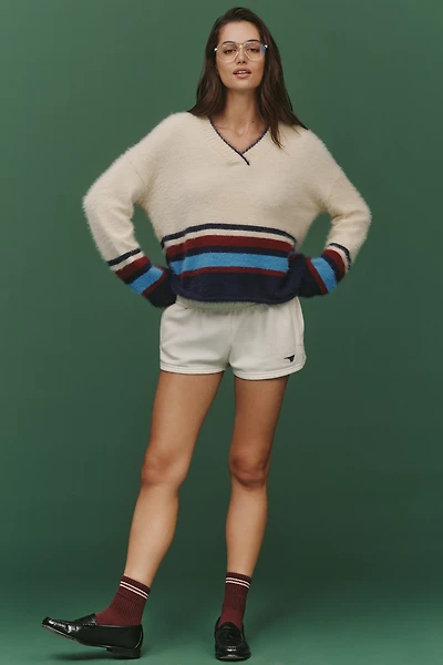 Sundry Stripe Border V-Neck Sweater