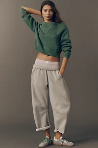 Sundry Long-Sleeve Boat-Neck Top