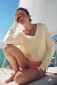 Sundry Cotton V-Neck Pullover Sweater