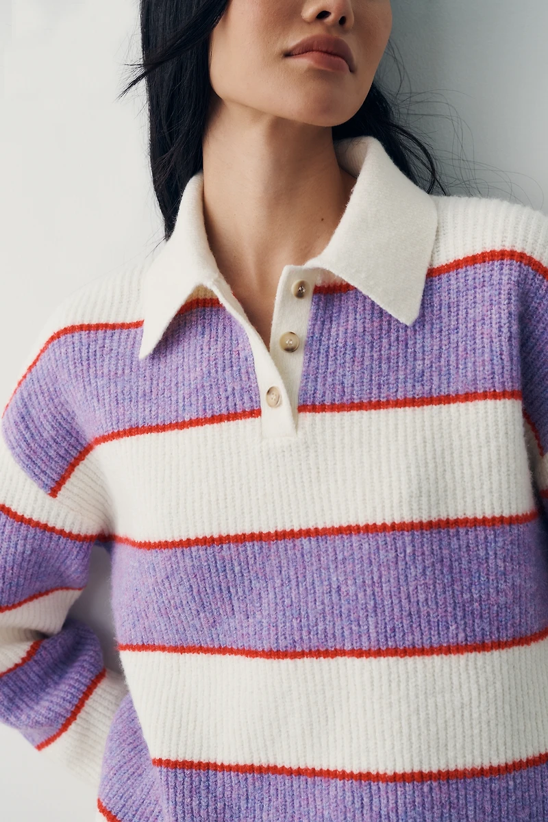 Sundry Long-Sleeve Rugby Pullover