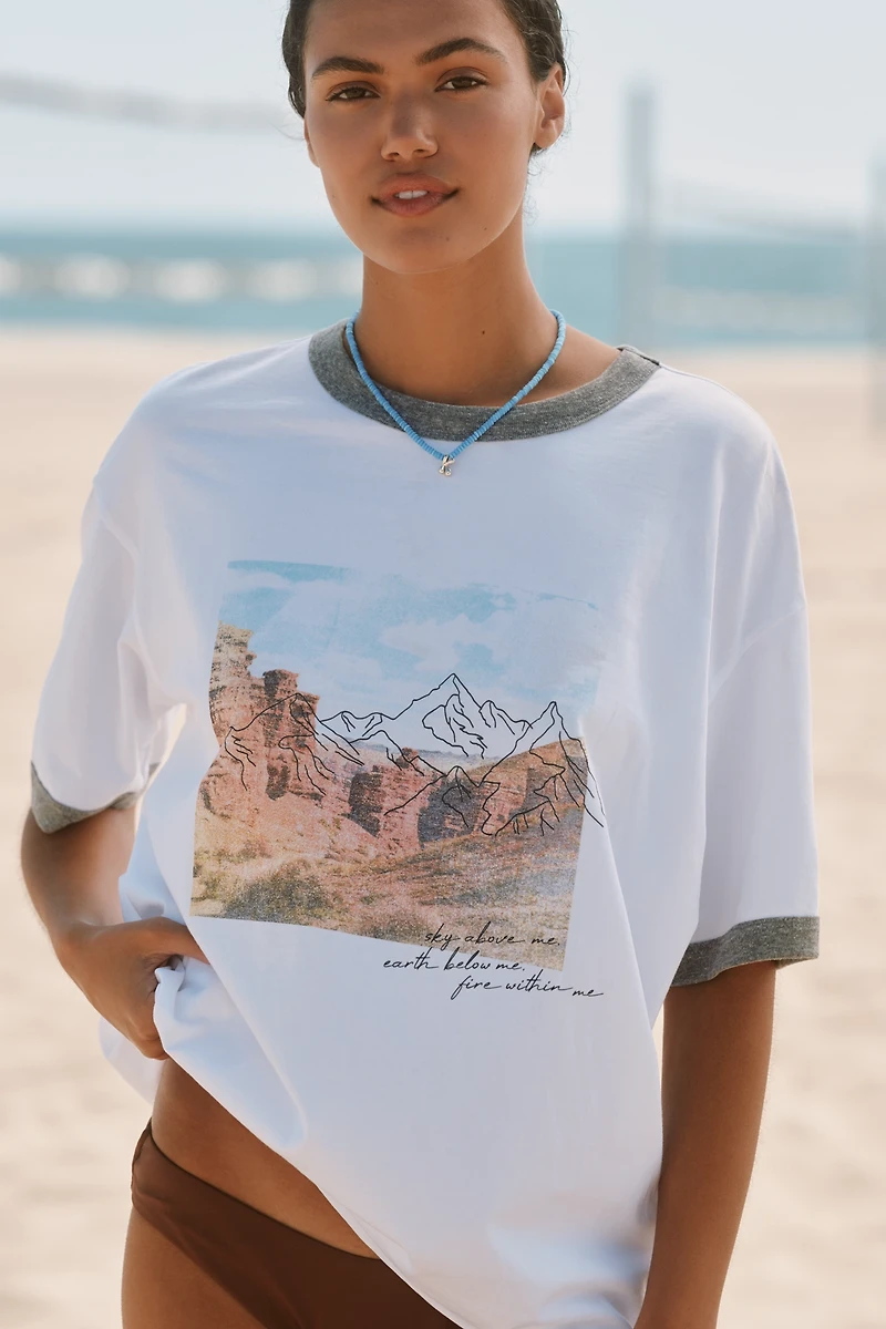 Spiritual Gangster Graphic Boyfriend Ringer Tee