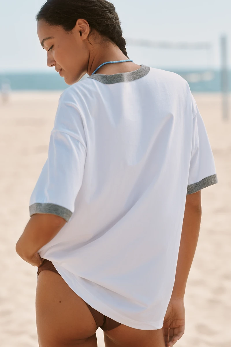 Spiritual Gangster Graphic Boyfriend Ringer Tee