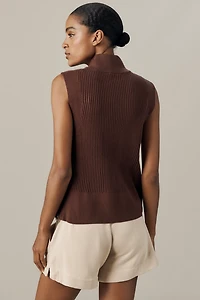 Varley Lois High-Neck Ribbed Knit Tank Top