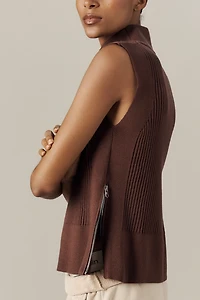 Varley Lois High-Neck Ribbed Knit Tank Top