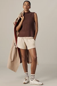 Varley Lois High-Neck Ribbed Knit Tank Top