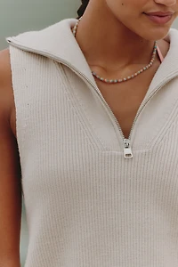 Varley Amina Half-Zip Knit Sweater Vest
