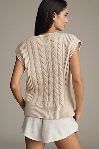Varley Pixie Relaxed Cable-Knit Sweater Vest