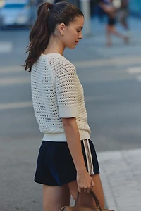 Varley Alva Knit Short-Sleeve Pullover