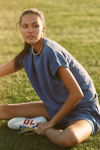 Varley Manae Pointelle Knit Short-Sleeve Pullover