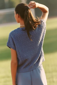 Varley Manae Pointelle Knit Short-Sleeve Pullover