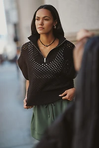 Varley Cotton Gaines Half-Zip Knit Pullover