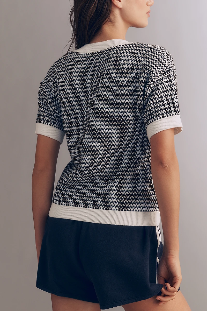 Varley Dora Cotton Knit V-Neck Top