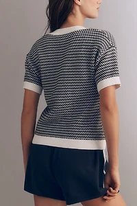 Varley Dora Cotton Knit V-Neck Top