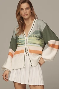 Daily Practice Zinger Balloon-Sleeve Cardigan Sweater