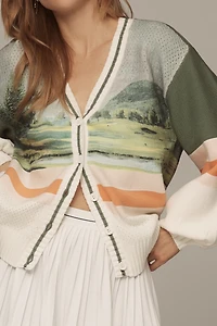 Daily Practice Zinger Balloon-Sleeve Cardigan Sweater