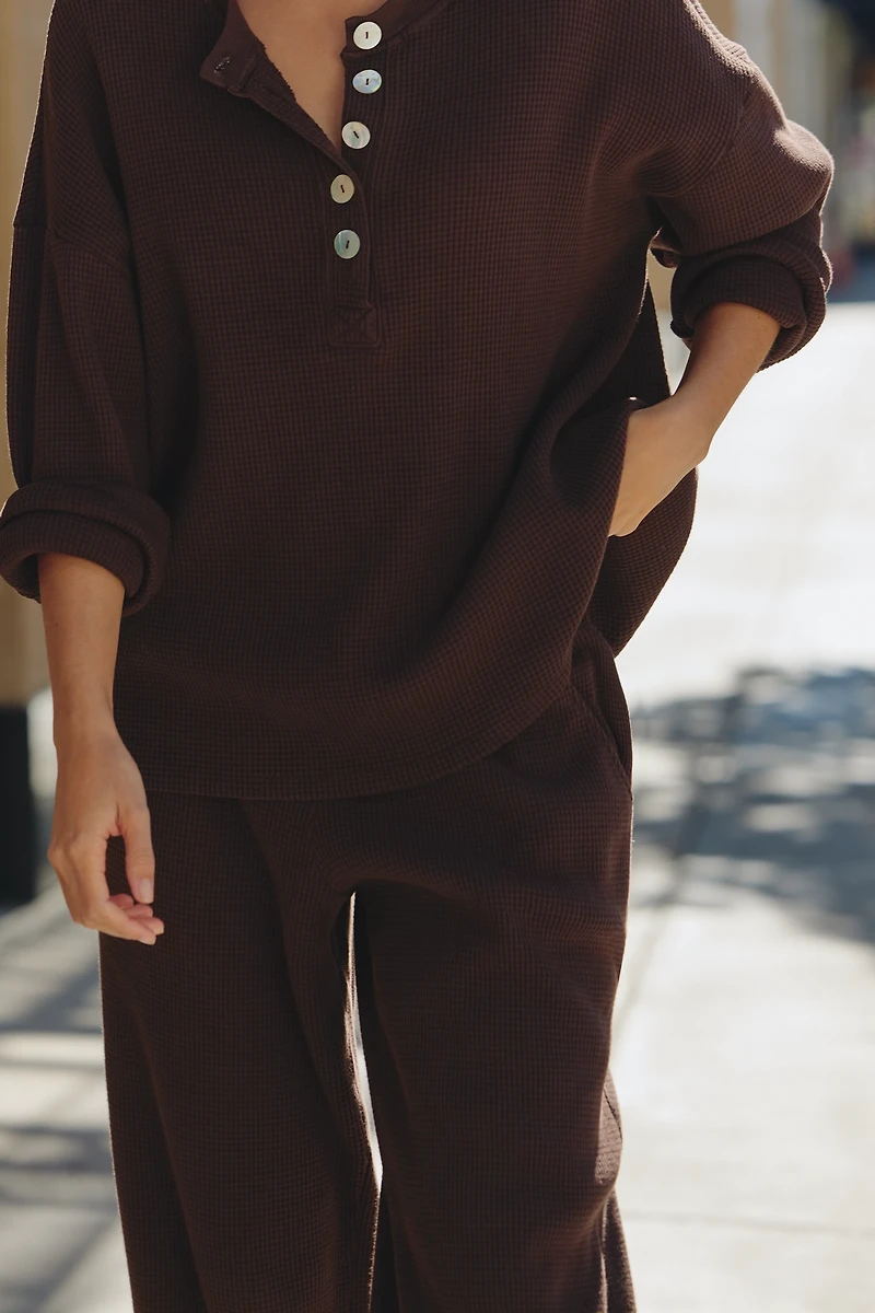 Electric & Rose Long-Sleeve Henley Knit Top