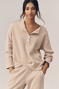 Electric & Rose Cotton Henley Pullover