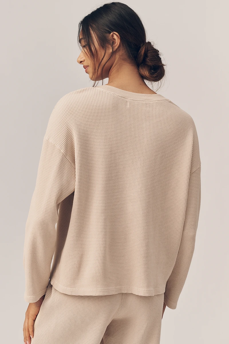 Electric & Rose Cotton Henley Pullover