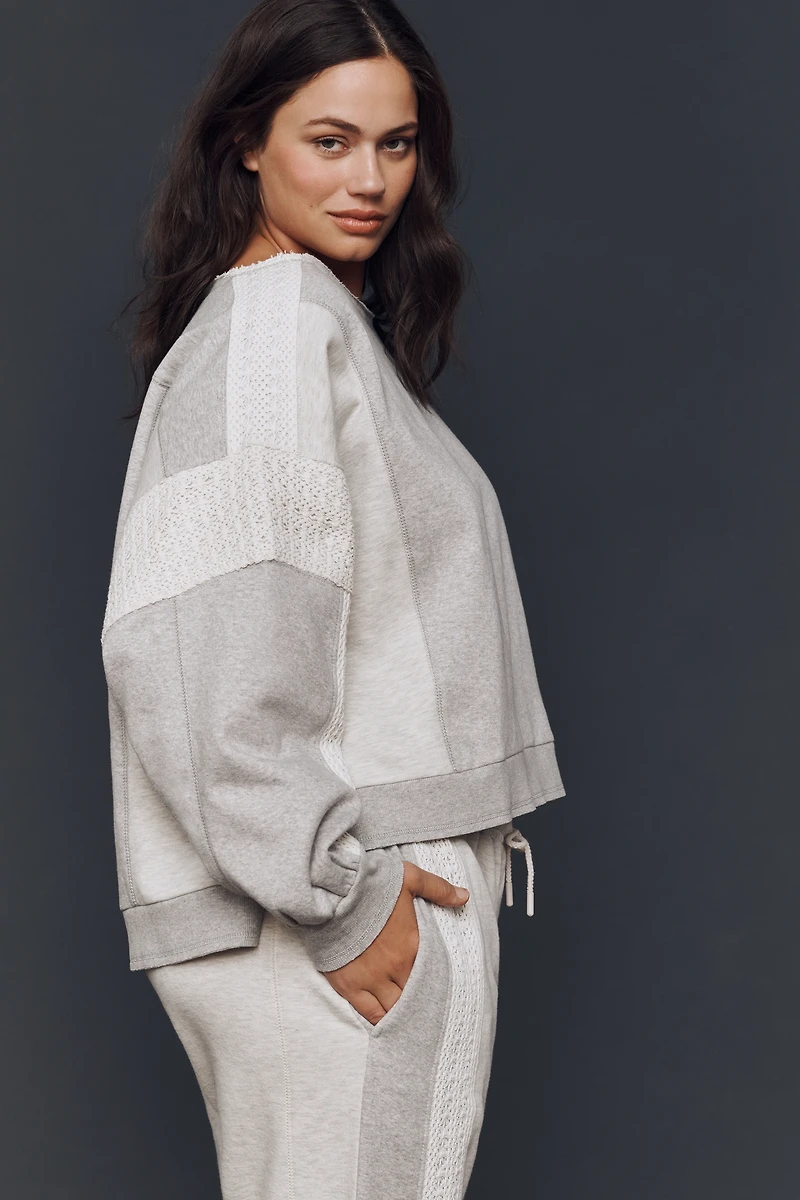 Daily Practice Crew-Neck Lace Panel Sweatshirt