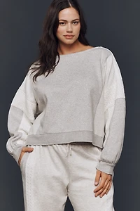 Daily Practice Crew-Neck Lace Panel Sweatshirt