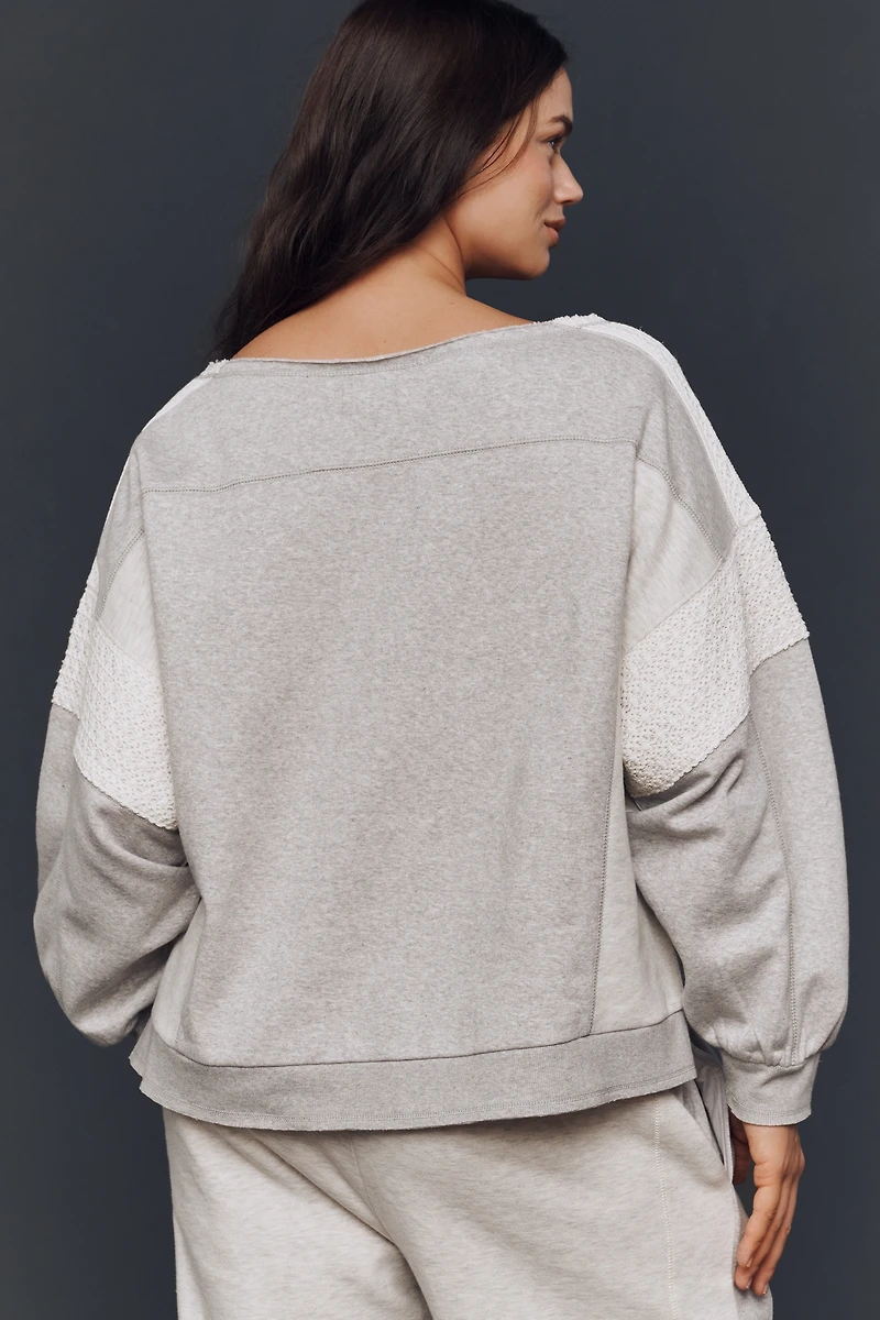 Daily Practice Crew-Neck Lace Panel Sweatshirt