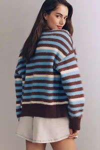 PE Nation Fuzzy Knit Stripe Cardigan