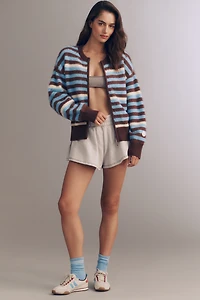 PE Nation Fuzzy Knit Stripe Cardigan