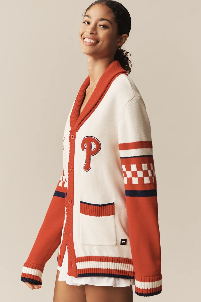 The Wild Collective x Anthro Philadelphia Phillies MLB Cotton Cardigan Sweater