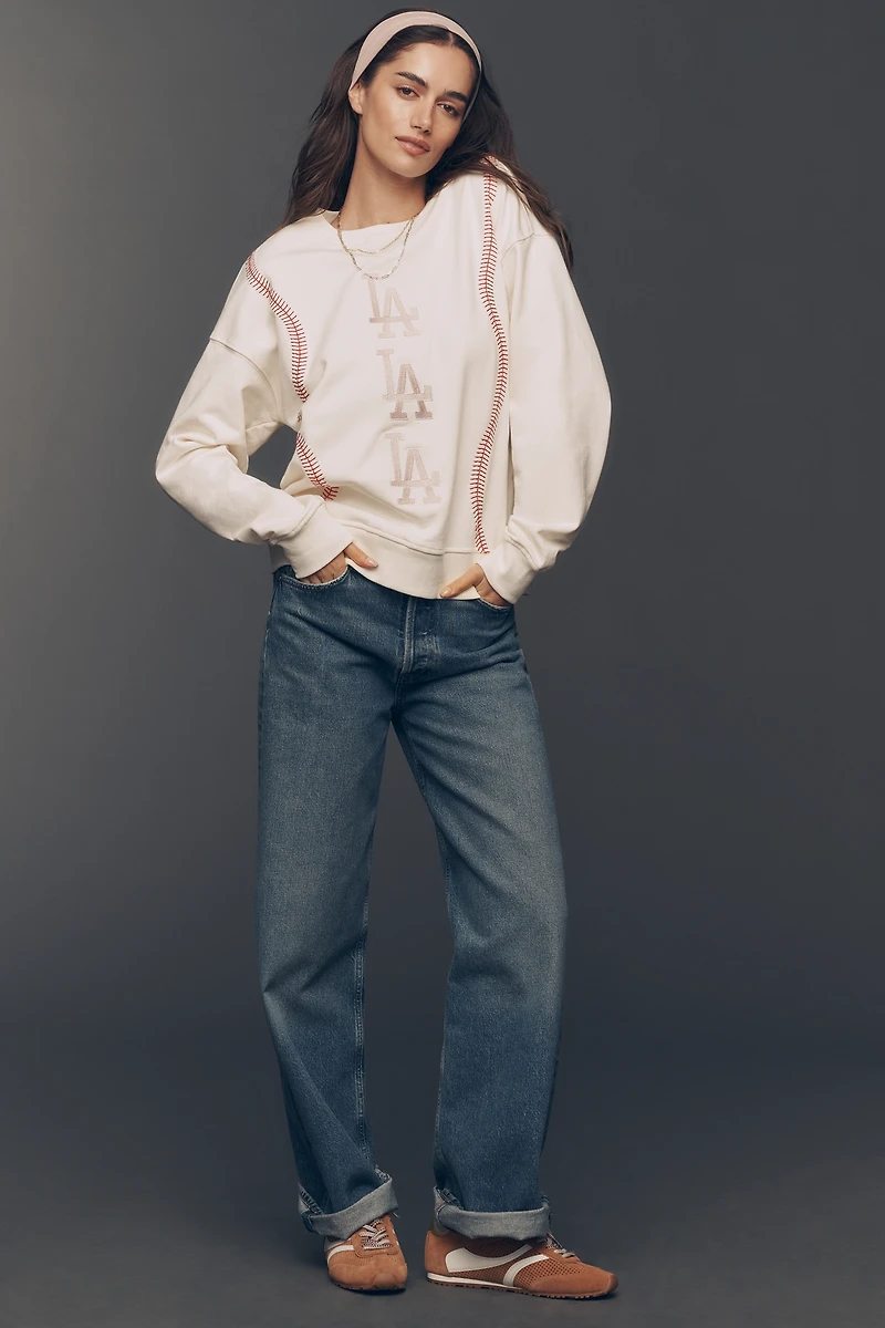 Terez Cotton MLB Multi-Logo Crew-Neck Sweatshirt