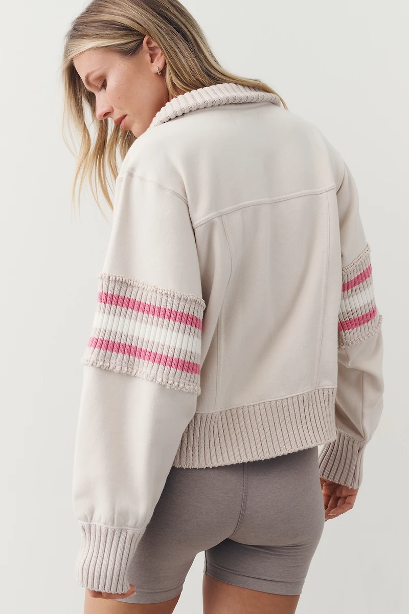Daily Practice Striped Half-Zip Pullover