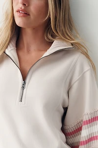 Daily Practice Striped Half-Zip Pullover
