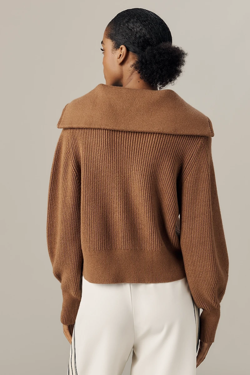 Varley Maura Half-Zip Rib Knit Sweater