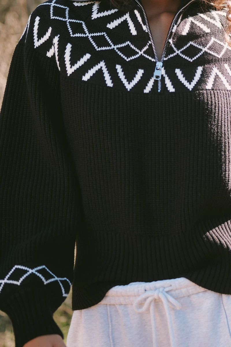 Varley Sigrid Fairisle Half-Zip Sweater