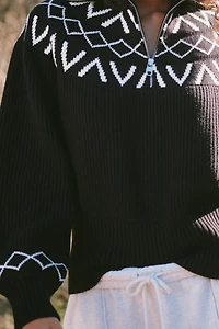 Varley Sigrid Fairisle Half-Zip Sweater