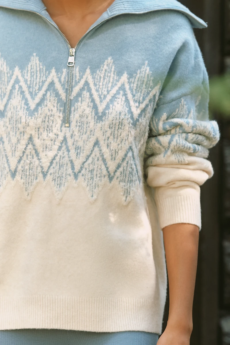 Varley Hedda Fairisle Half-Zip Pullover Sweater