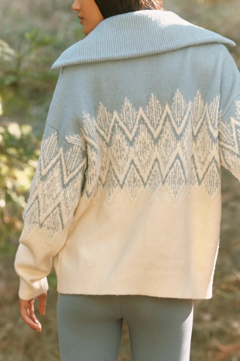 Varley Hedda Fairisle Half-Zip Pullover Sweater