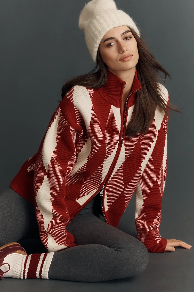 Varley Karina Jacquard Knit Zip-Up Top