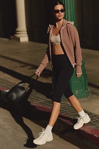 Varley Zip-Front Spread Collar Cardigan Sweater