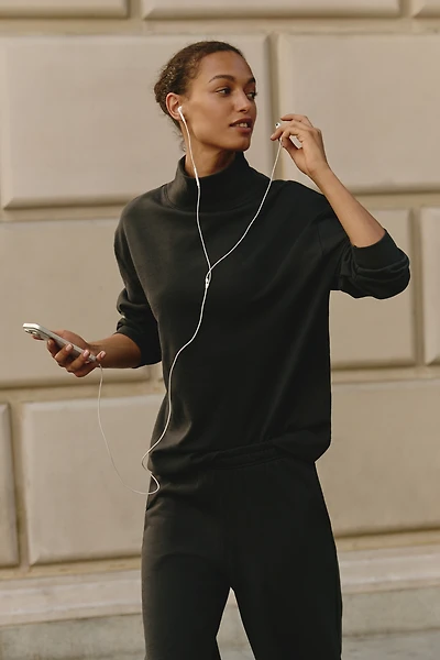 Back When 100% Cotton Mock-Neck Pullover