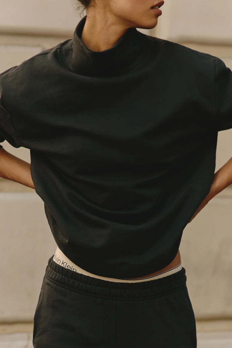 Back When 100% Cotton Mock-Neck Pullover