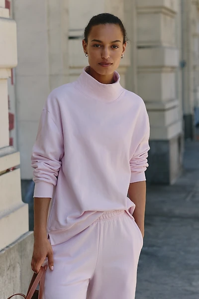 Back When 100% Cotton Mock-Neck Pullover